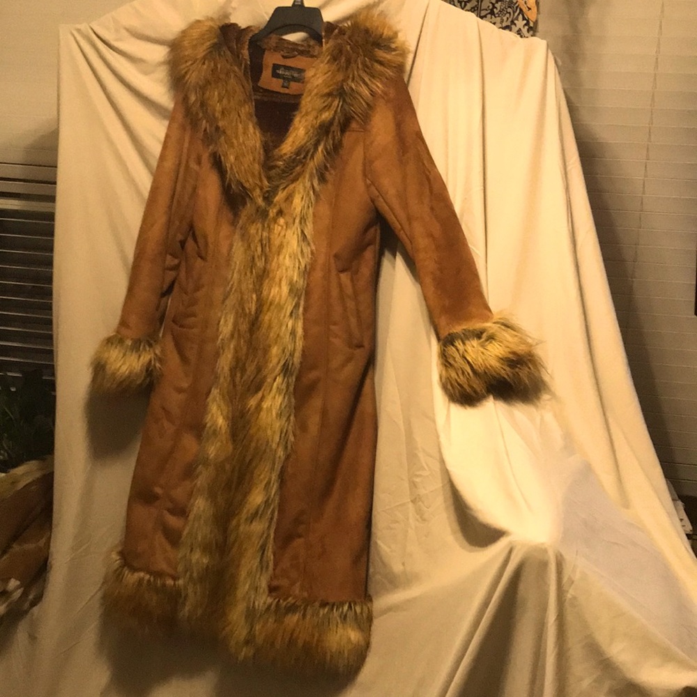 Fabulous fur 100% faux fur  full length coat